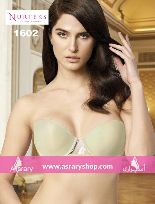 Nurteks Underwear Transparent Back Strapless Bra 1602 80 36 B Beige