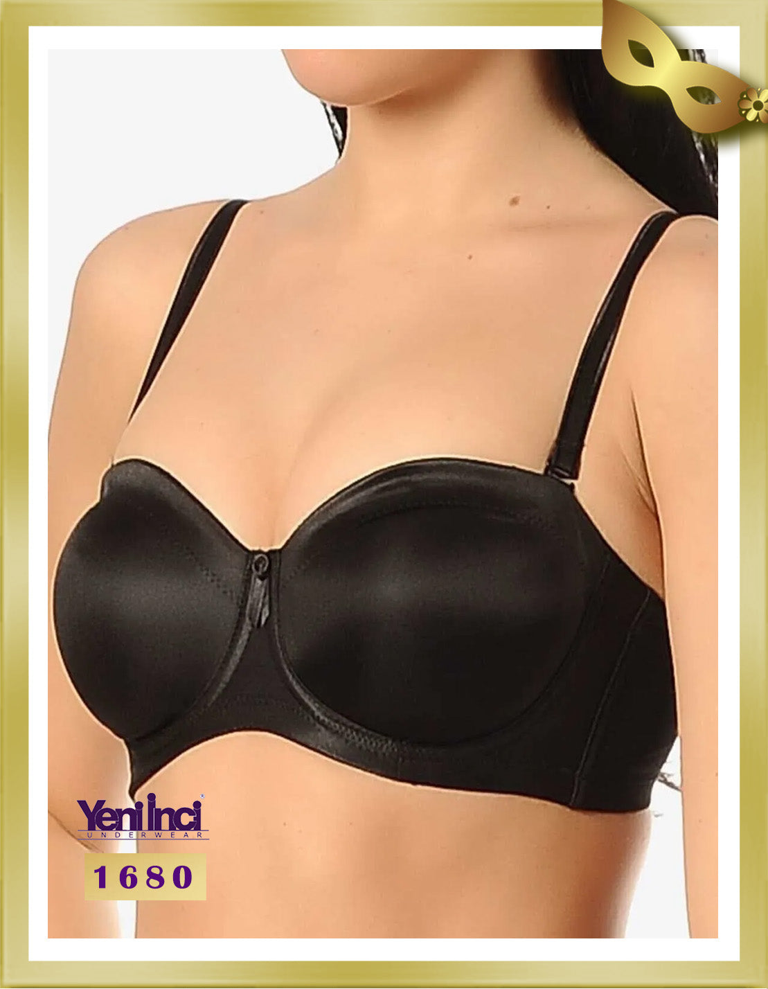 YENİ İNCİ Minimizing Strapless Bra 1680 C Black