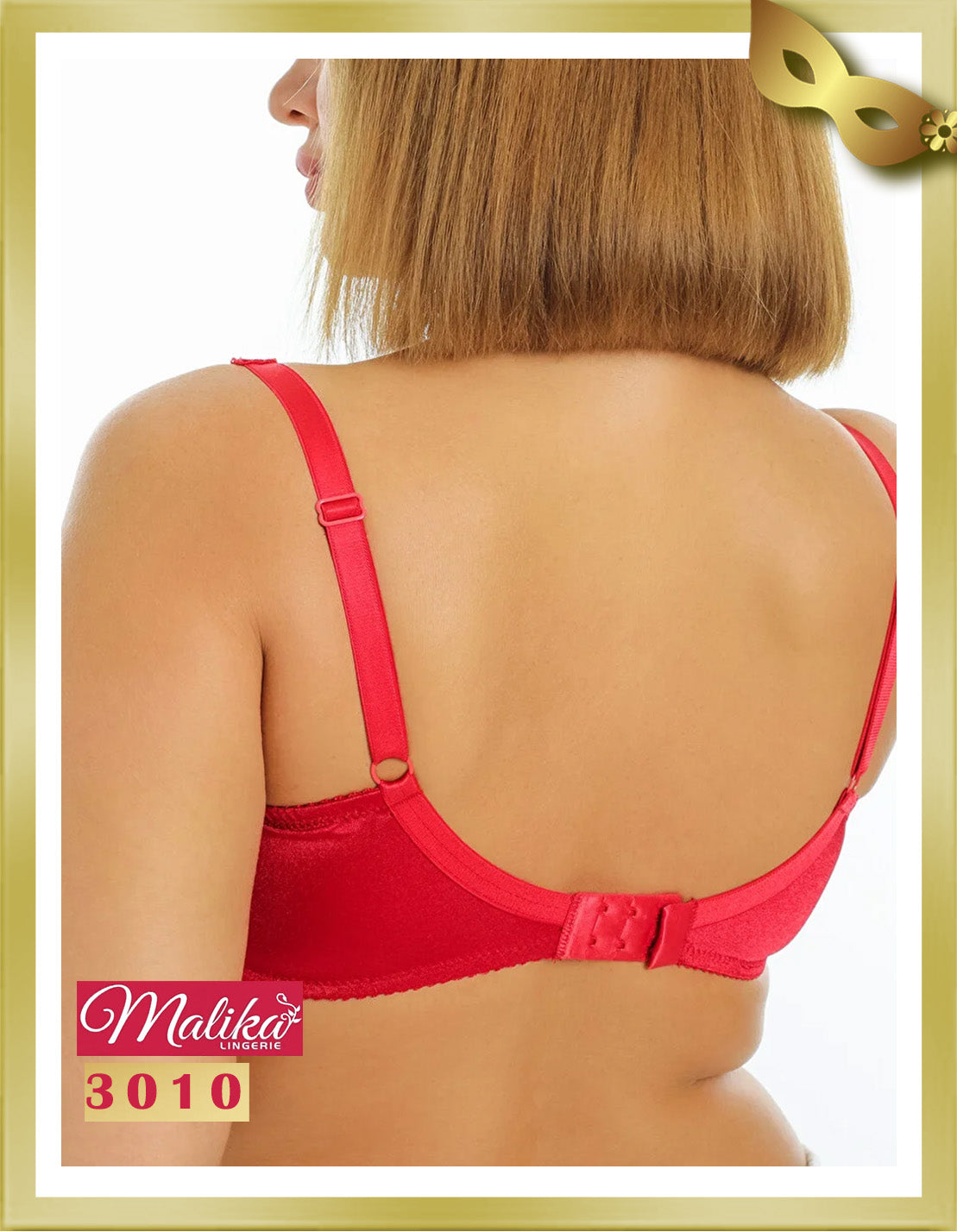 Malika Embroidery Underwire Minimizer Gathering Bra 3010 110 48 D Red