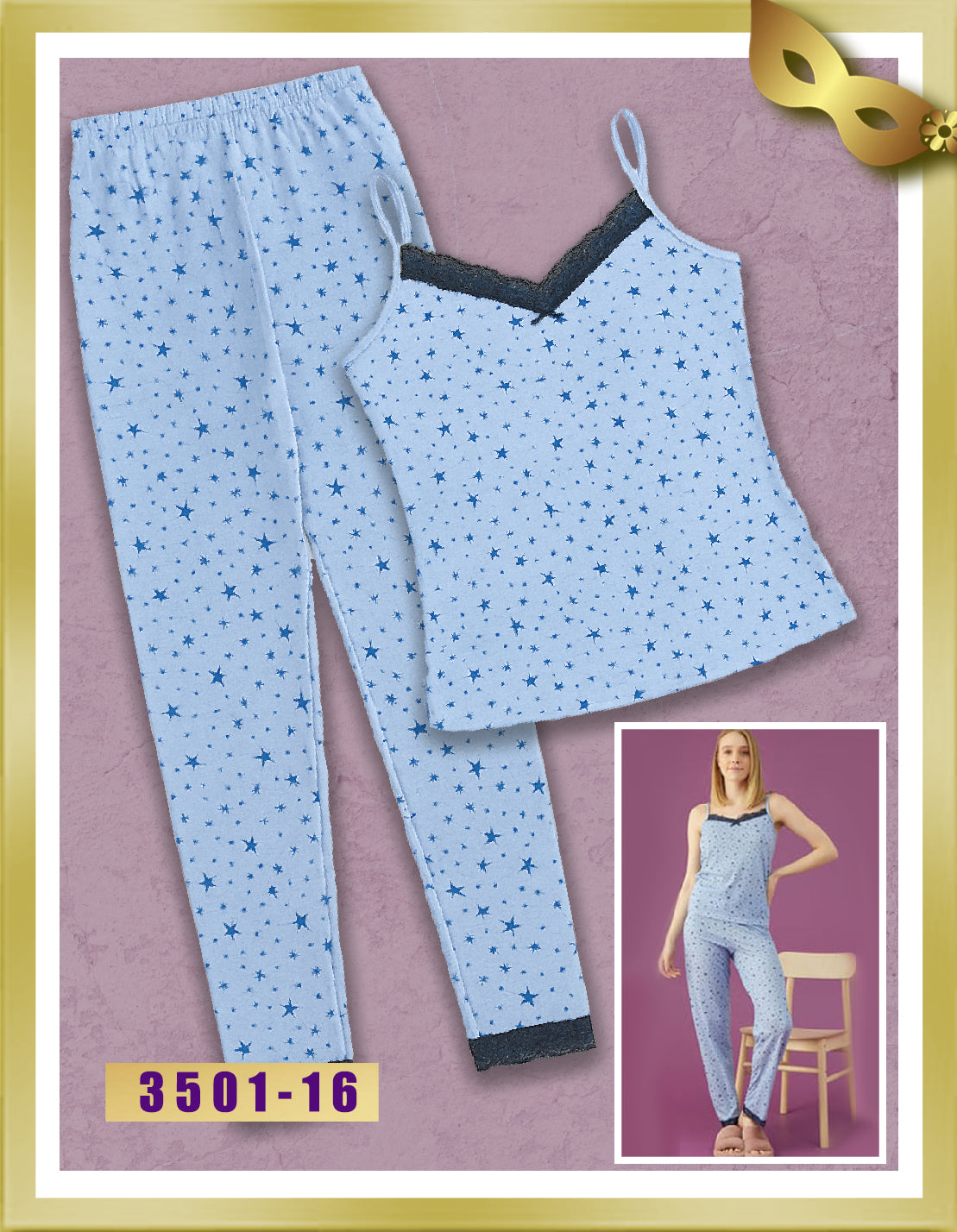 Eliz Long Straps Pajama 3501-16