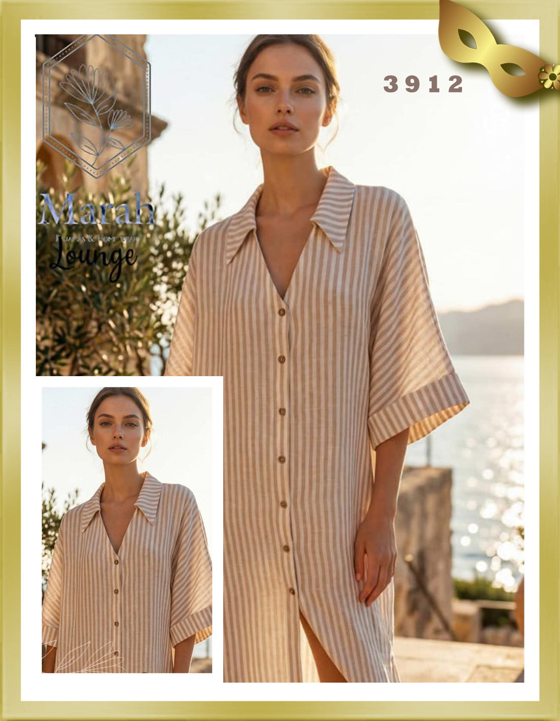 Linen Dress with Buttons 3912