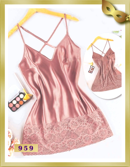 Rovan Short Satin Lingerie Nightgown 959