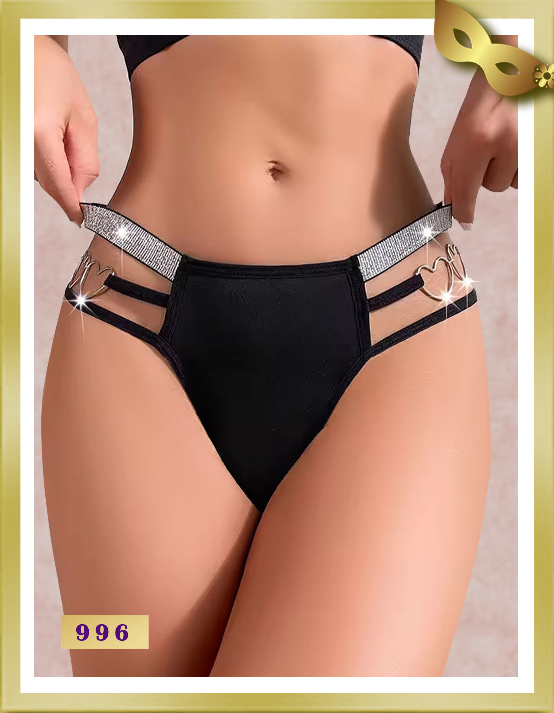HN Heart Ring Panty 996 Free Size Black