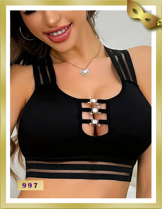 HN Front Close Soft Bra 997 Free Size Black