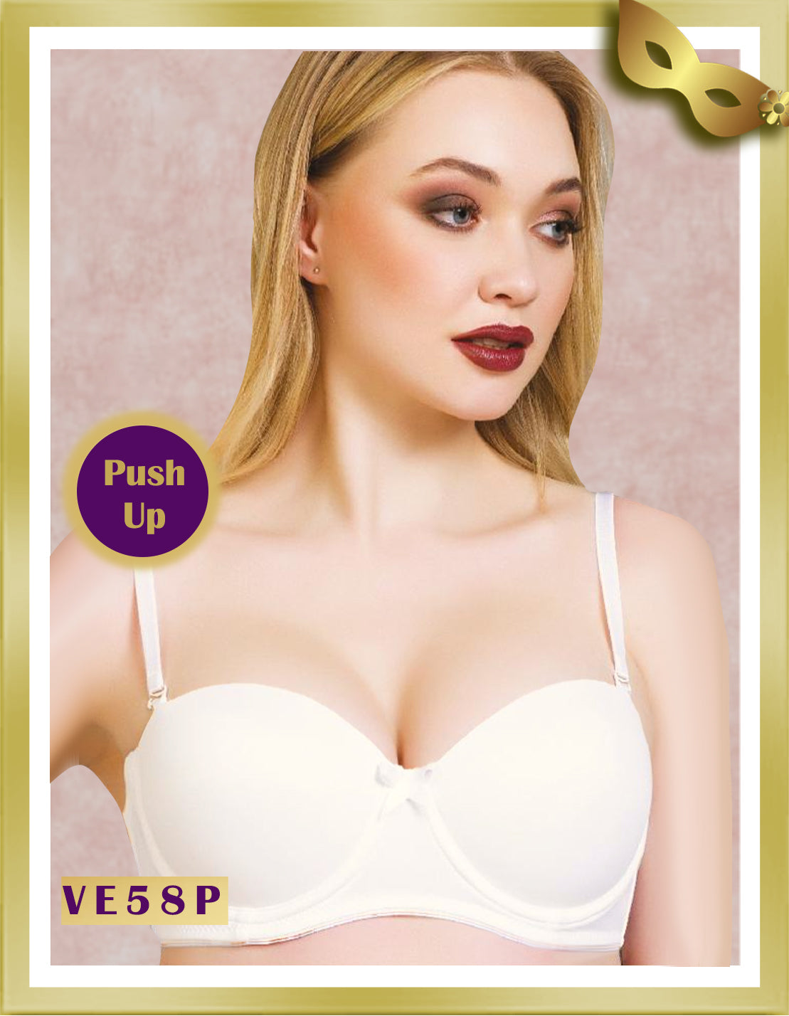Vienna Push Up Strapless Underwired Bra VE58P Beige