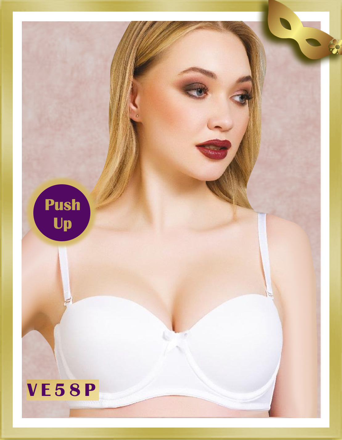 Vienna Push Up Strapless Underwired Bra VE58P White