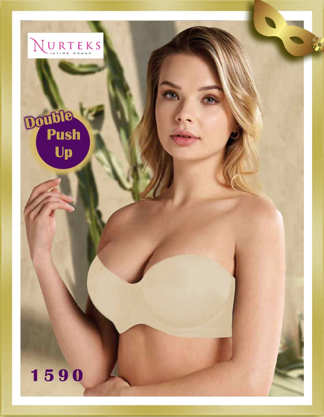 Nurteks Underwear Extra Push Up Strapless Bra 1590 B Beige