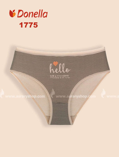 Donella Cotton Printed Striped Brief 1775 Dark Salmon