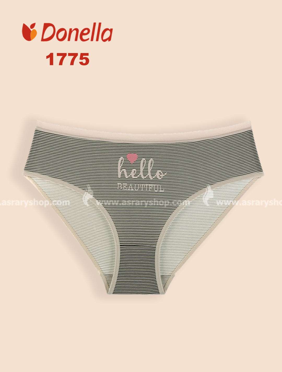 Donella Cotton Printed Striped Brief 1775 Careys Pink