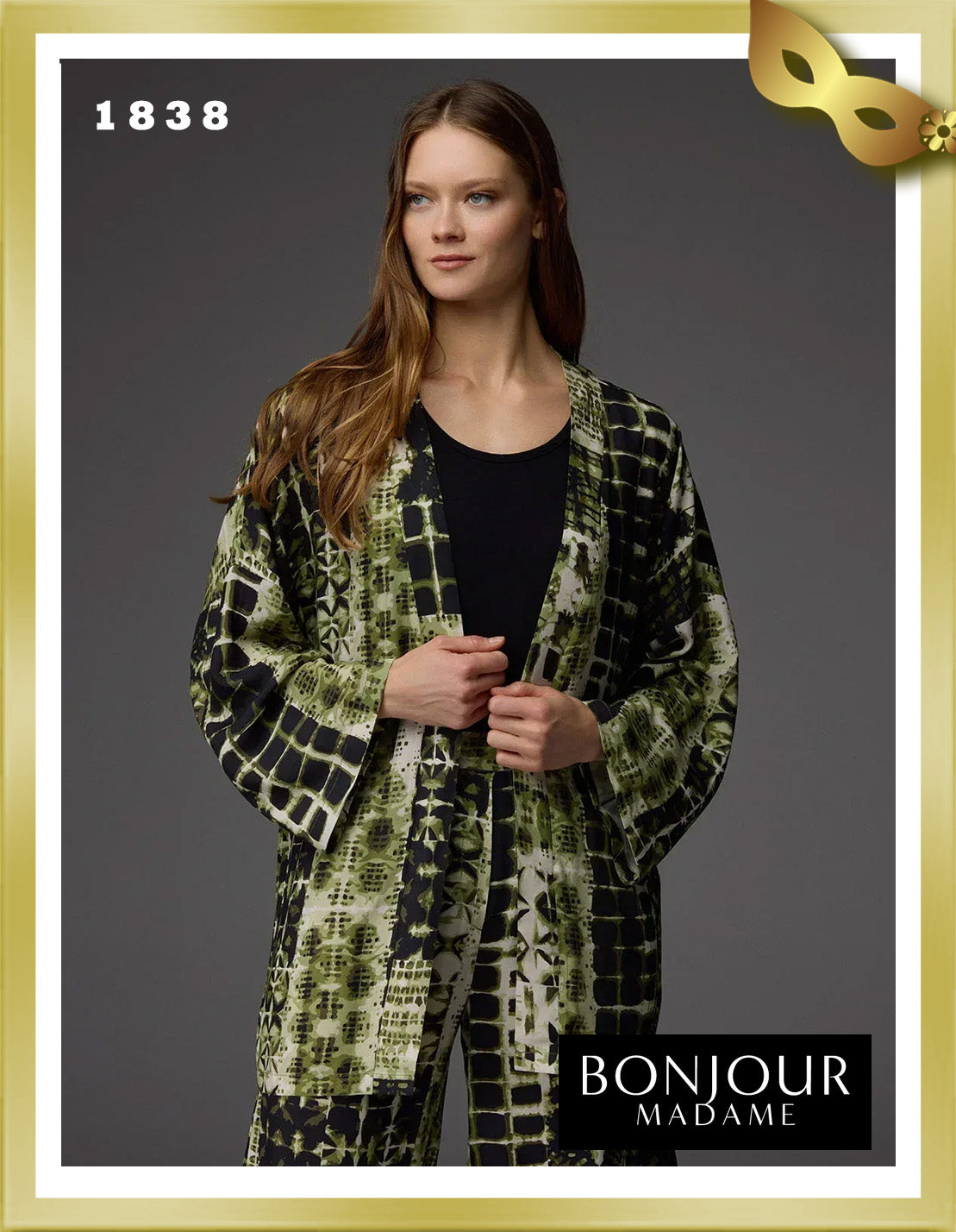 Bonjour Viscose Dressing Gown Bustier Trouser Set 1838