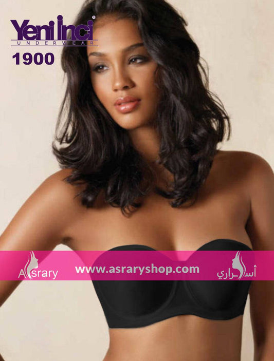 YENİ İNCİ Transparent-Back Minimizing Low-Cut Bra 1900 Black