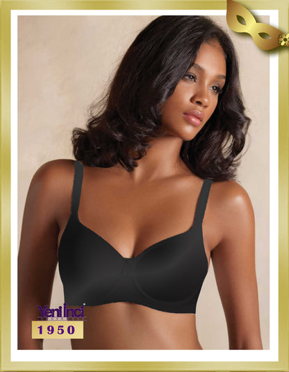 YENİ İNCİ Basic Underwire Minimizer Bra 1950 Black