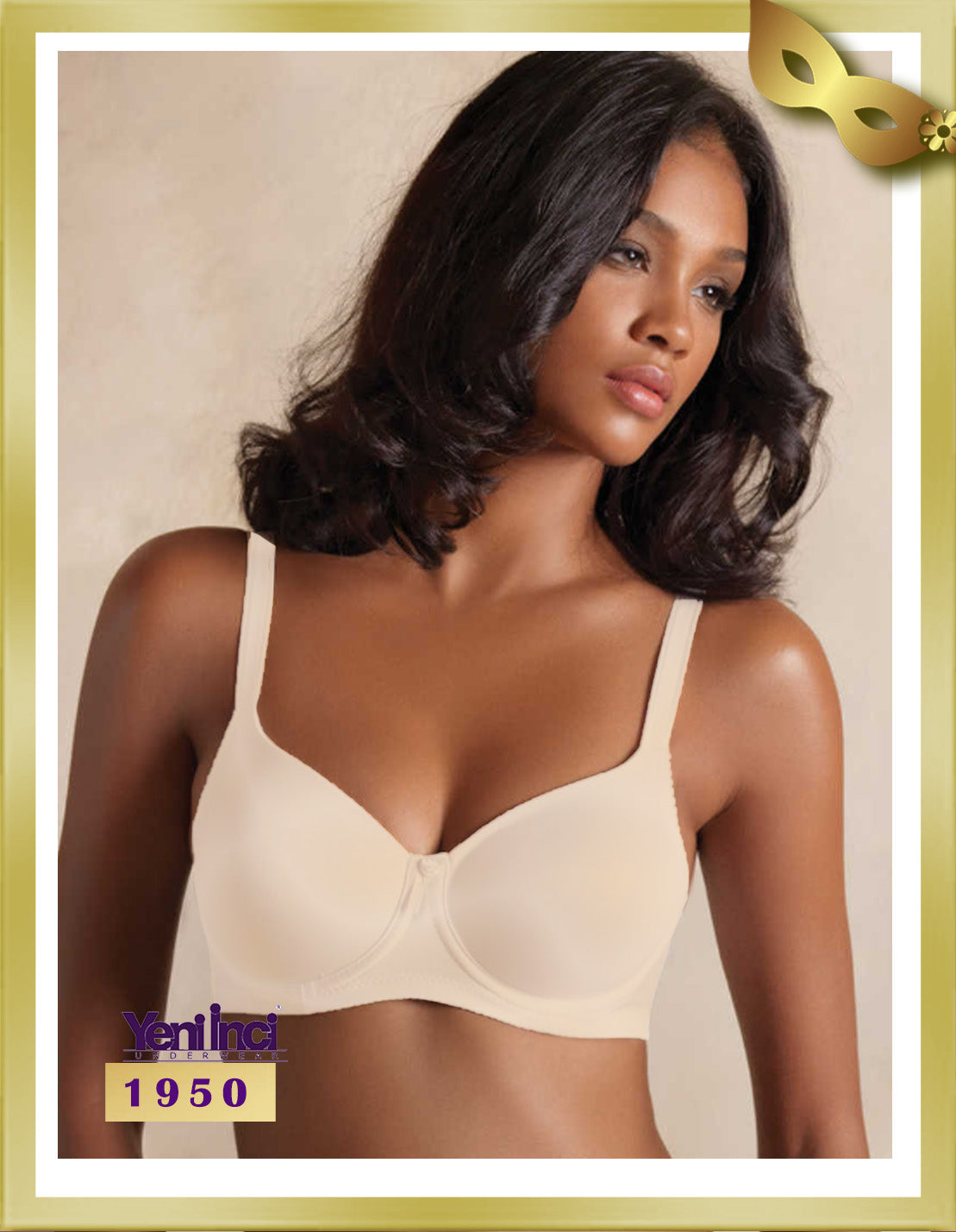 YENİ İNCİ Basic Underwire Minimizer Bra 1950 Beige