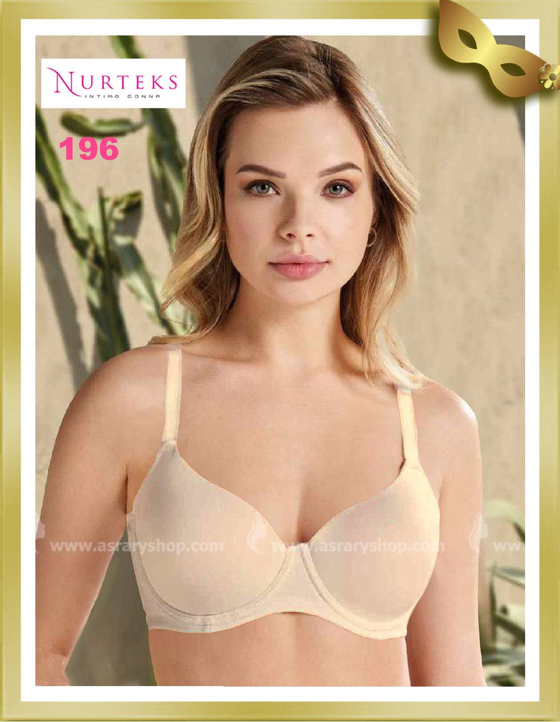 Nurteks Underwear Underwired Removable Straps Soft Cup Gathering Bra 196 Beige