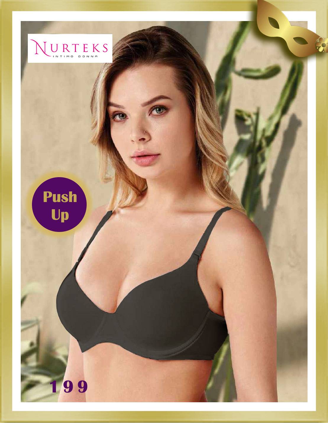 Nurteks Underwear Push Up Bra 199 Black B