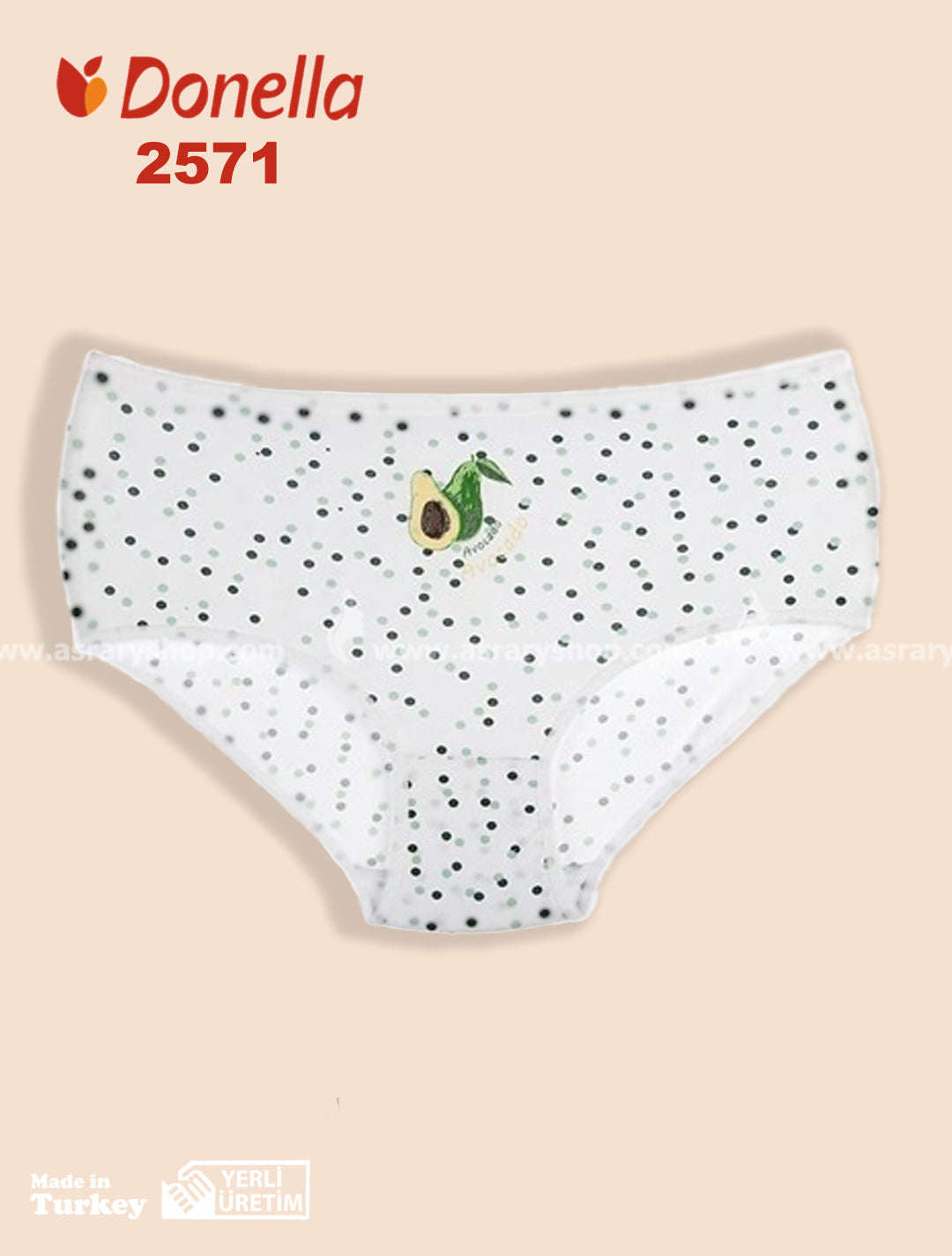 Donella Cotton Avocado Full Brief 2571 White