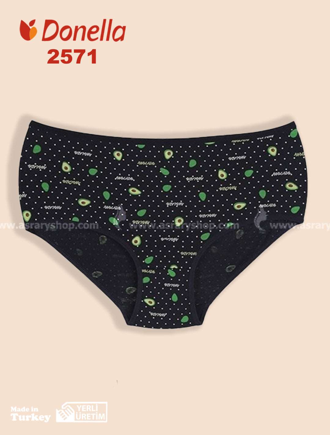 Donella Cotton Avocado Full Brief 2571 Black