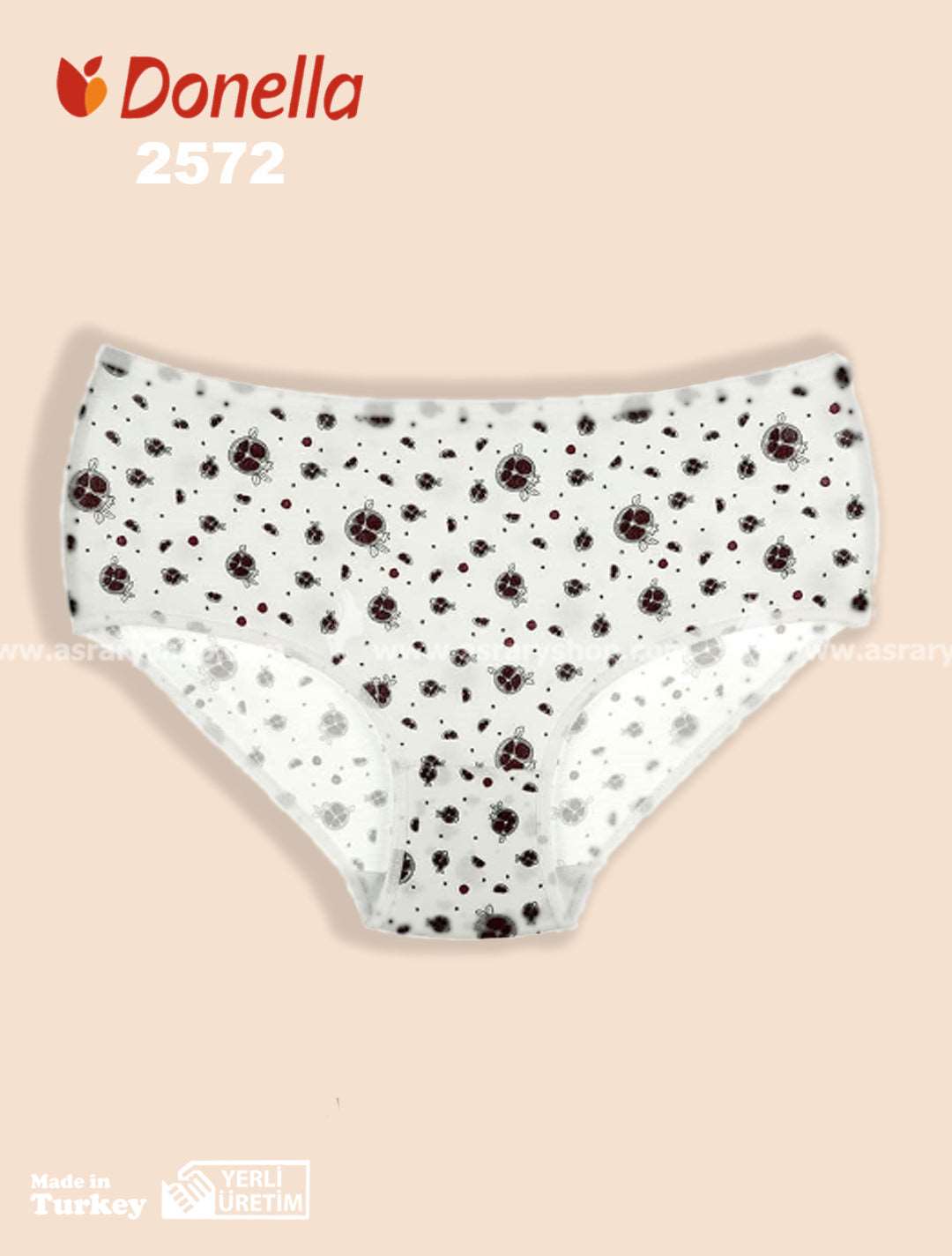 Donella Cotton Pomegranate Full Brief 2572 3XL White-Pohutukawa