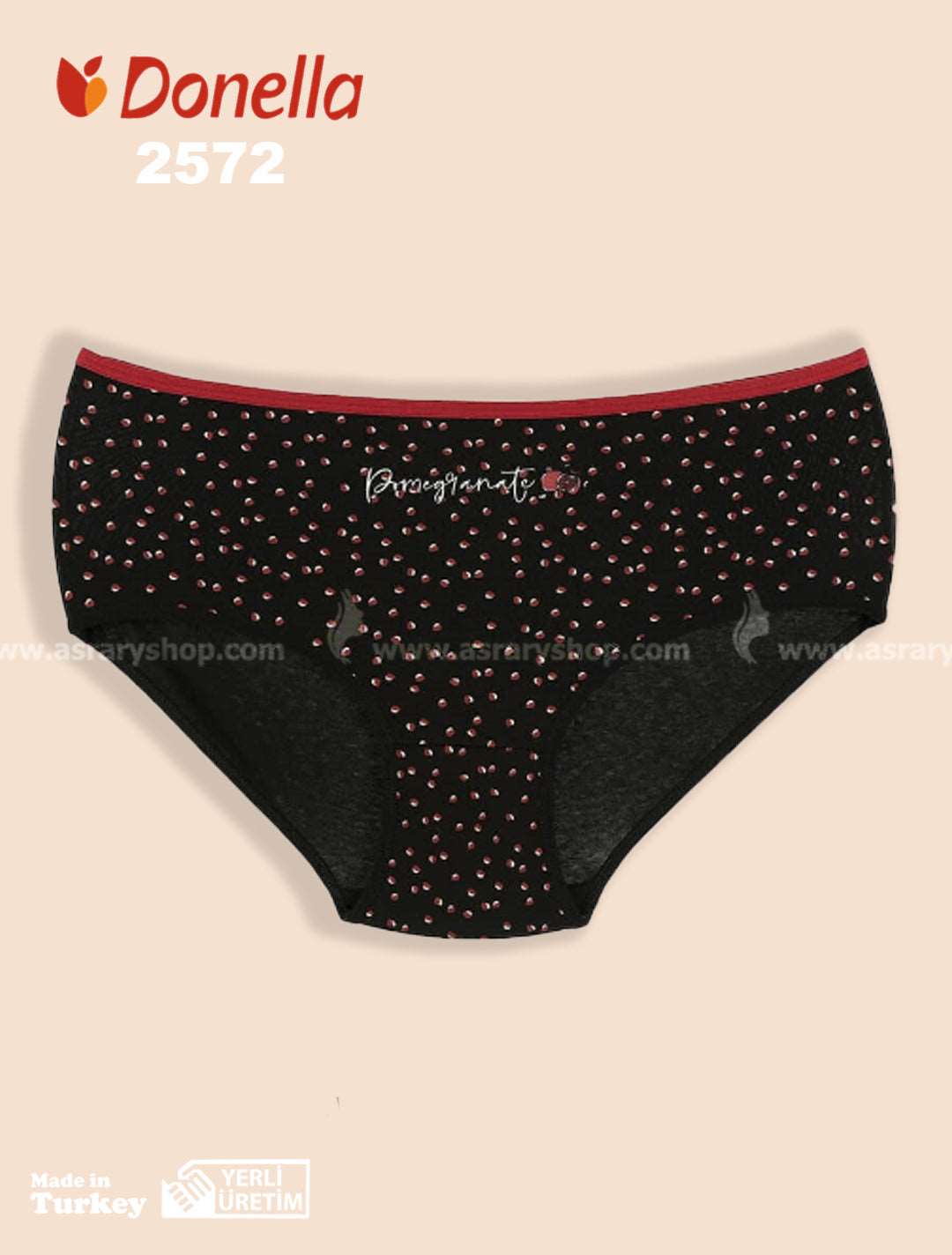 Donella Cotton Pomegranate Full Brief 2572 3XL Black-Pohutukawa