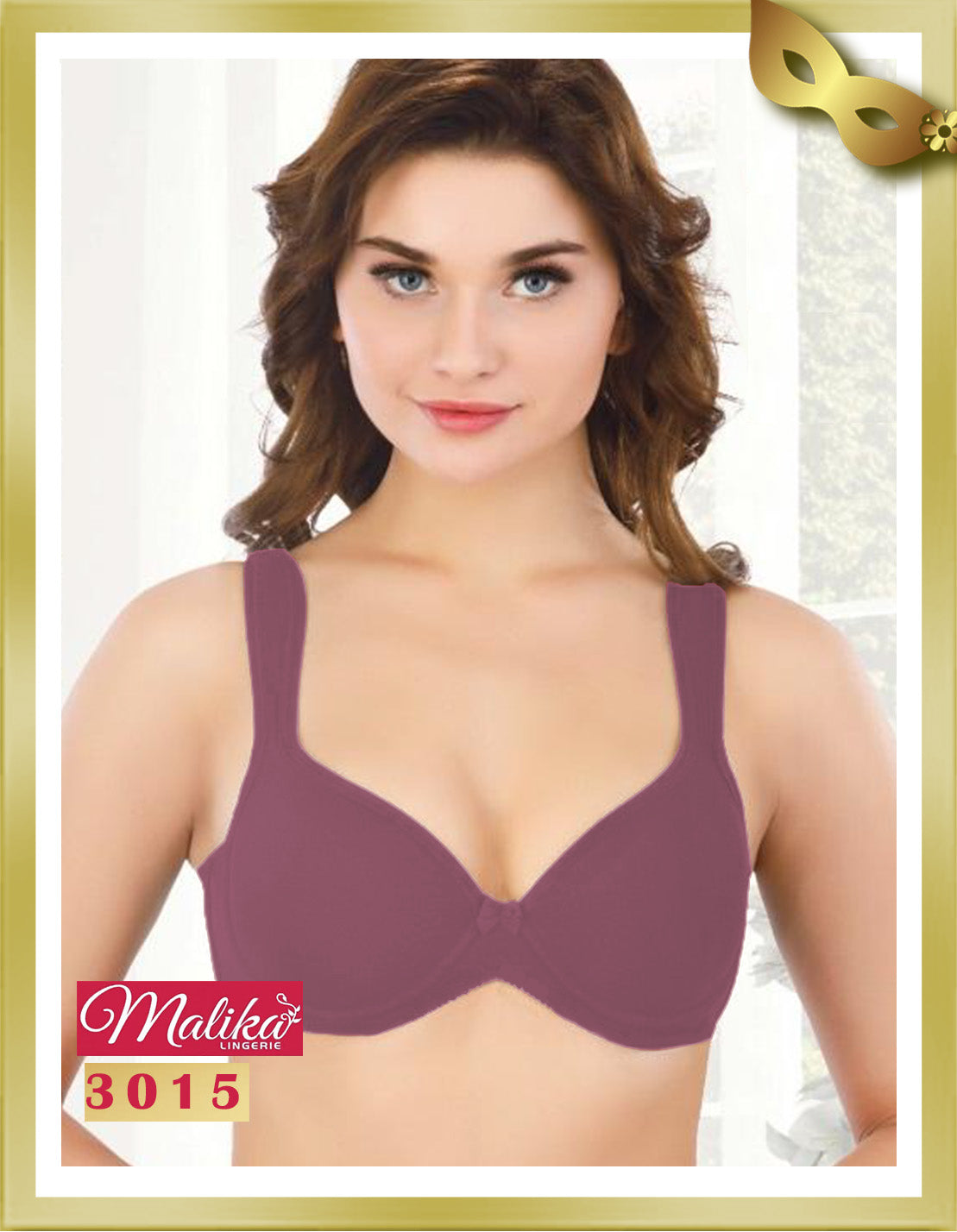 Malika Cotton Control Full Cup Minimizer Bra 3015 Mauve Taupe