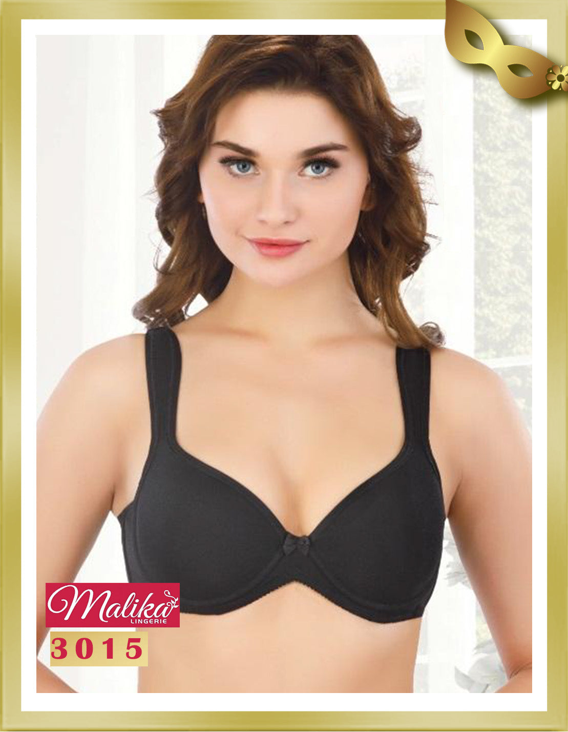 Malika Cotton Control Full Cup Minimizer Bra 3015 Black