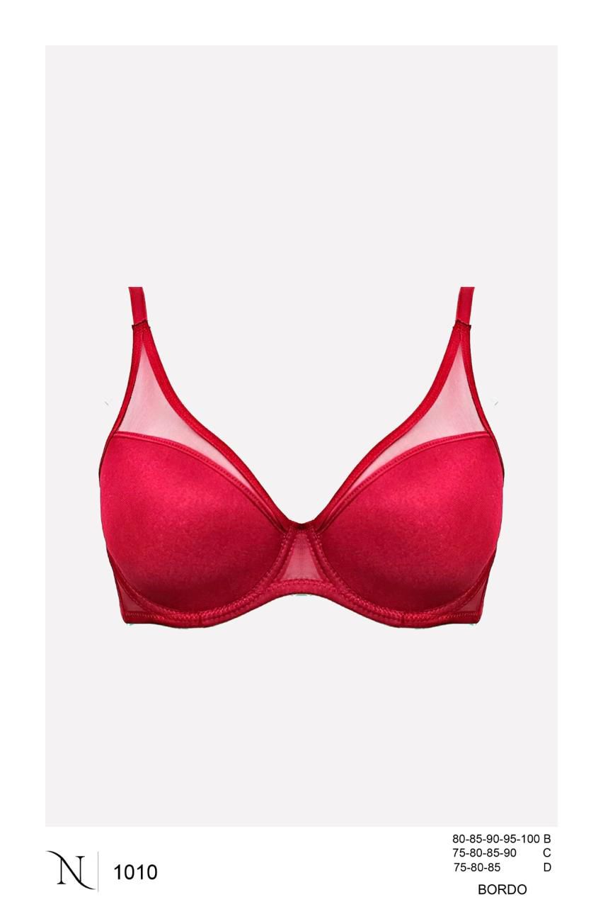 Soft Cup Minimizer Bra with Tulle 1010