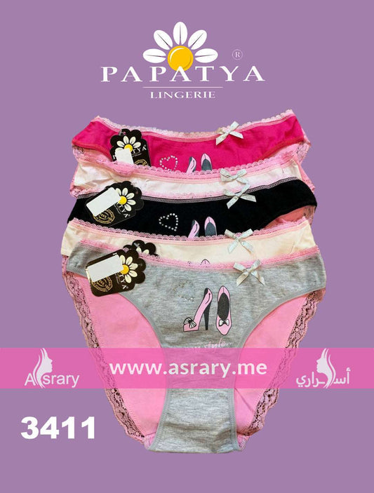 Papatya Cotton with Lace Panty 3411