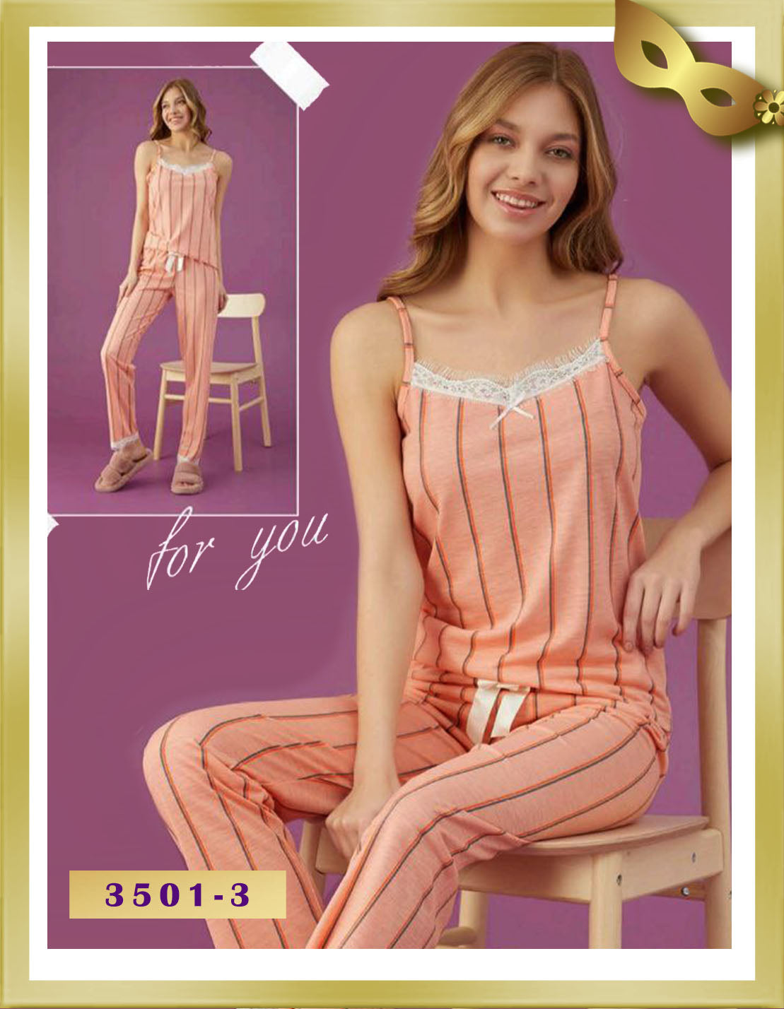 Eliz Long Straps Pajama 3501-2