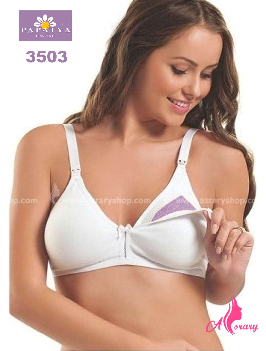 Papatya Cotton Nursing Bra 3503 White B