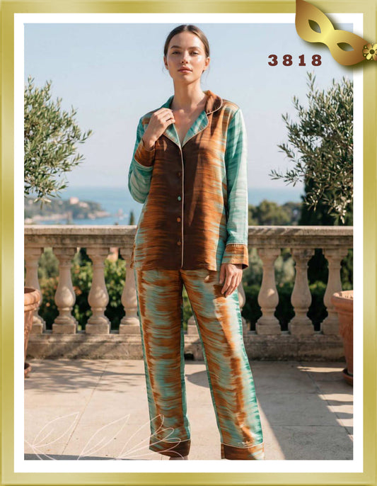 Marah Lounge Long Sleeves Satin Pajamas 3818