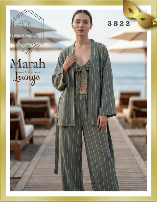 Marah Lounge Linen 3-Piece pajama 3822