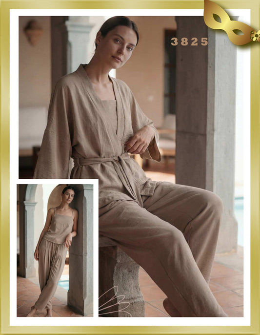Crepe 3-Piece pajama Set 3825