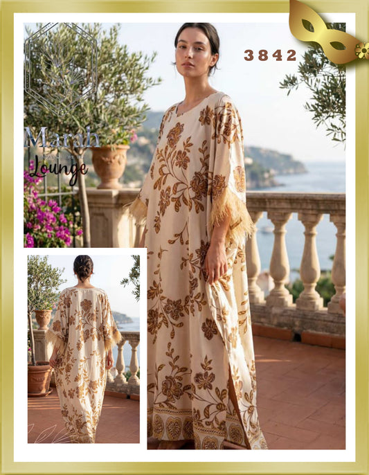Marah Lounge Long Satin Kaftan 3842