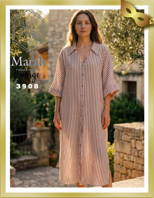 Marah Lounge Linen Dress with Buttons 3908