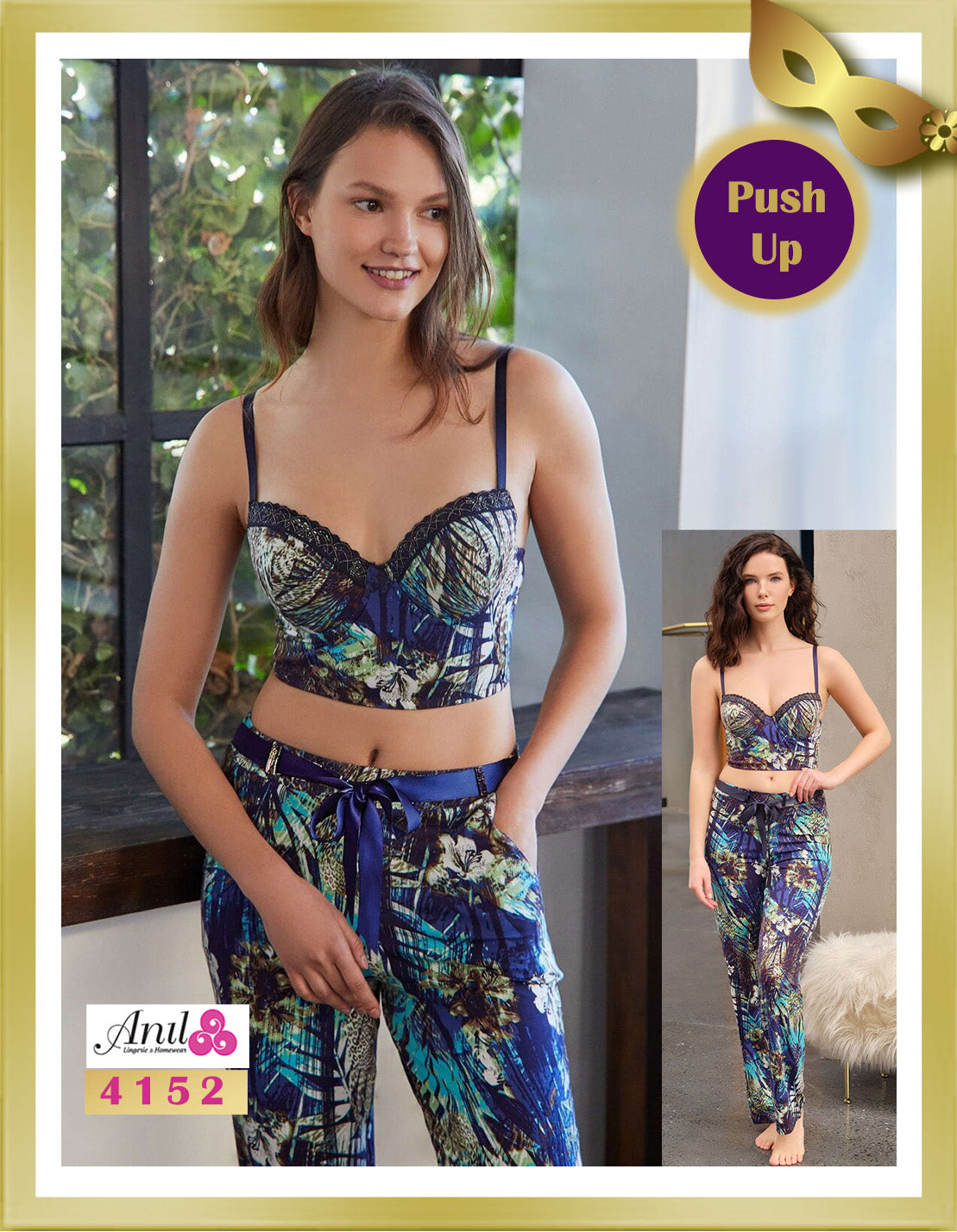 Anil Printed Bustier Set 4152