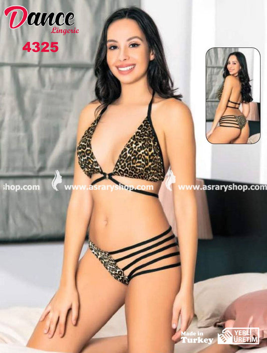 Dance Tiger Printed Lingerie Underwear Set 4325