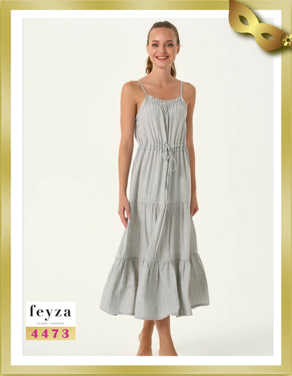 Feyza Sleeveless Long Day Dress 4473 Beryl Green