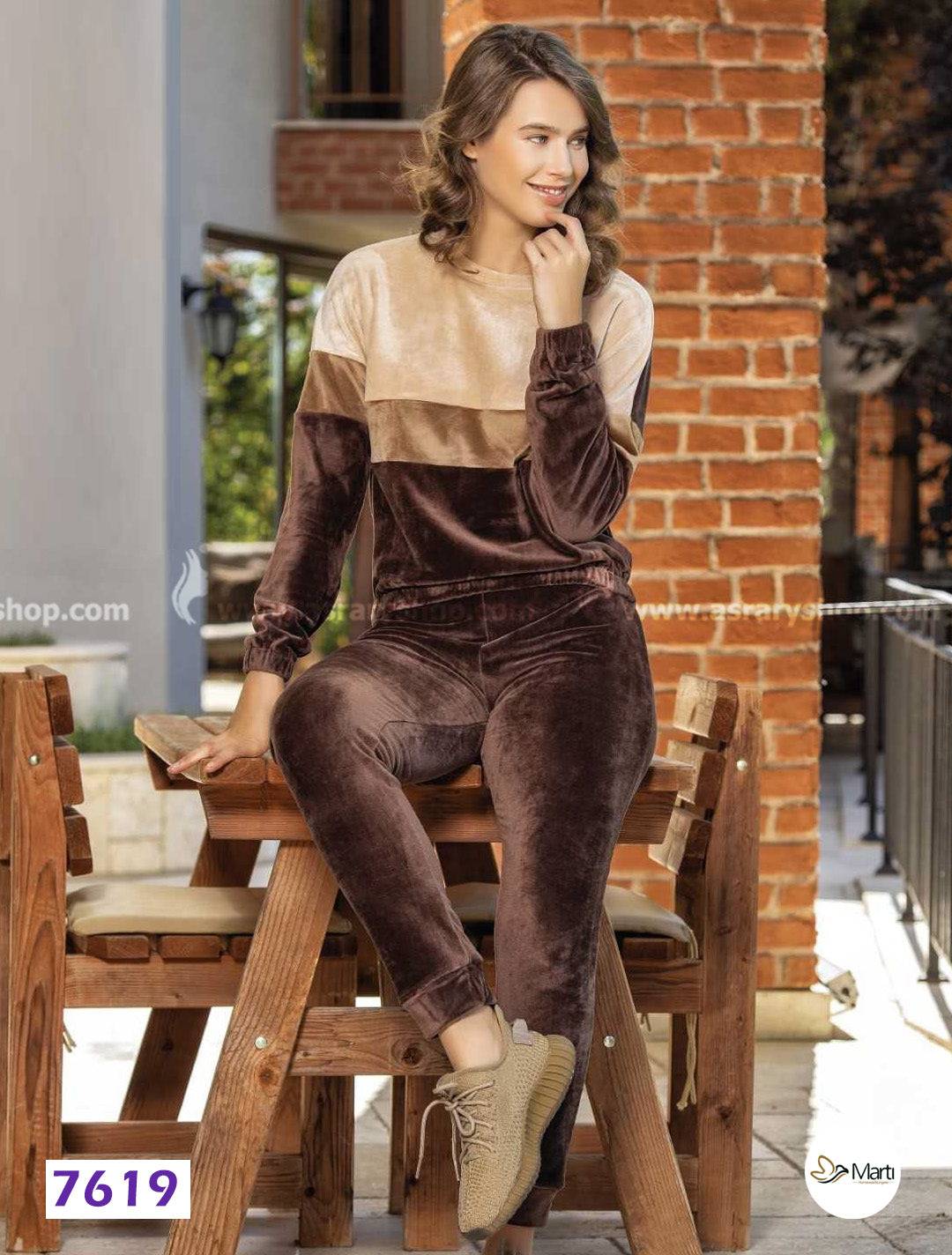 Marti Velvet Pajamas 7619 Brown