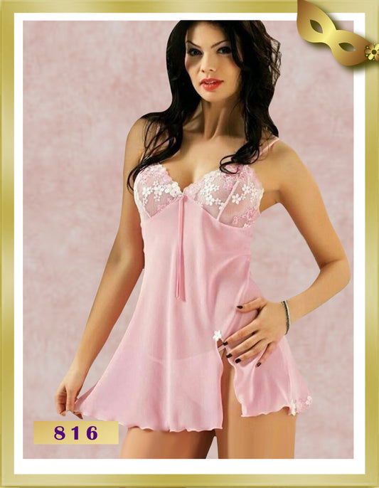 HN Mesh and Lace Lingerie Babydoll 816 Free Size