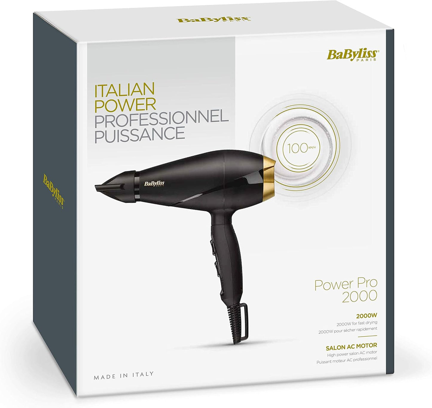 Babyliss Hair Dryer Power Pro 2000W Black/Gold