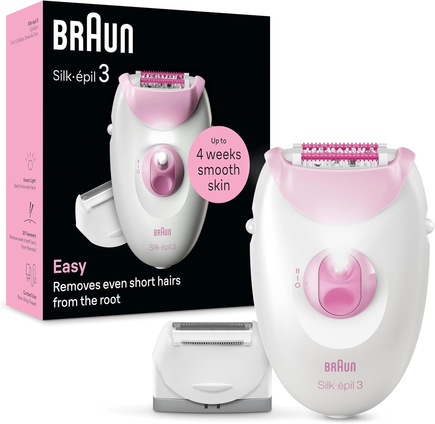Braun Silk-épil 3 wired epilator3-031 pink