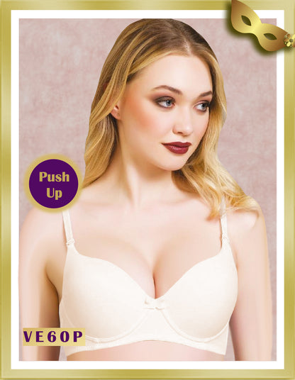 Vienna Push Up Underwired Removable Straps Bra VE60P Beige