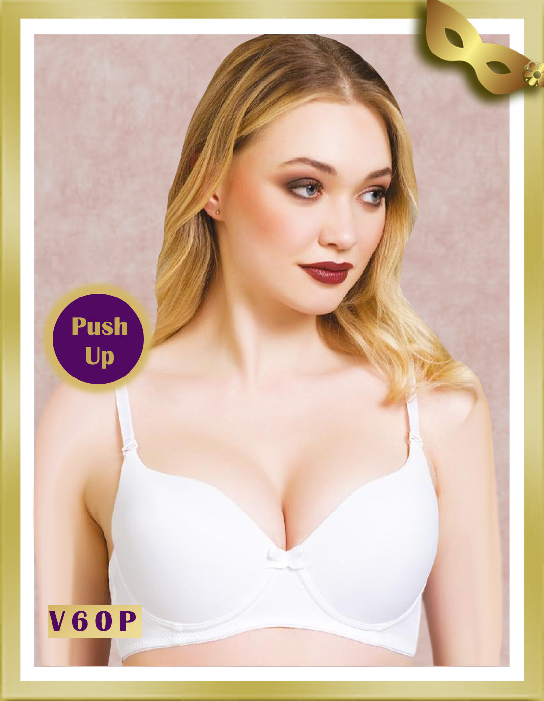 Vienna Push Up Underwired Removable Straps Bra VE60P White