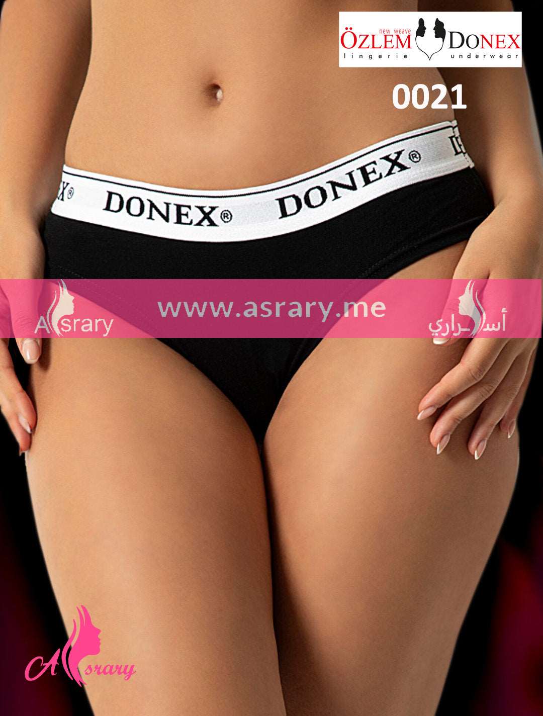 Özlem & Donex Basic Cotton Hipster Panties 0021 Black