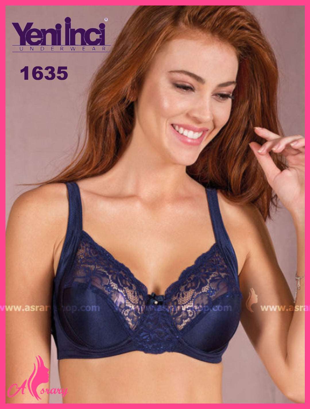 YENİ İNCİ Lace Underwired Contouring Bra 1635 Navy