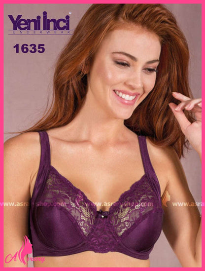 YENİ İNCİ Lace Underwired Contouring Bra 1635 Purple