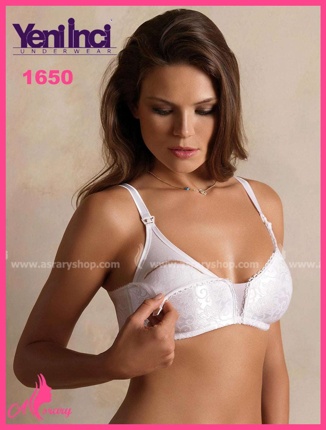 YENİ İNCİ Jacquard Nursing Bra 1650 White