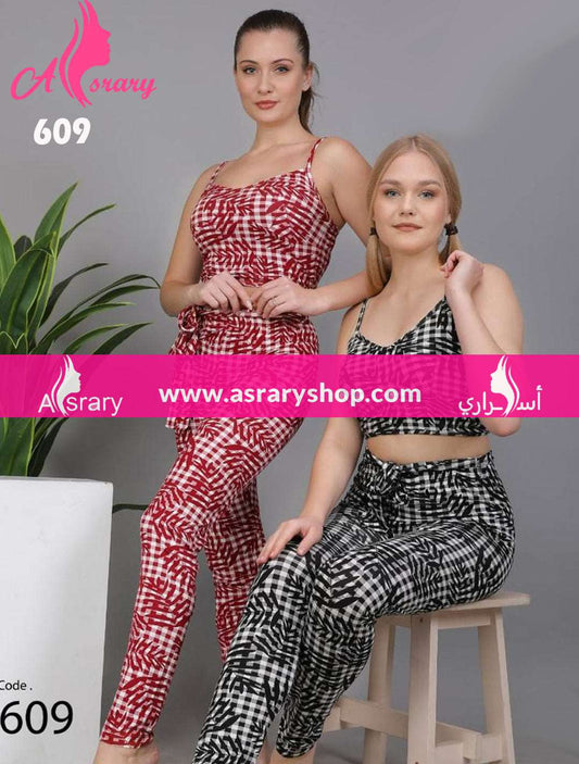 Asrary Shop Cotton Long Bustier Pajamas 609